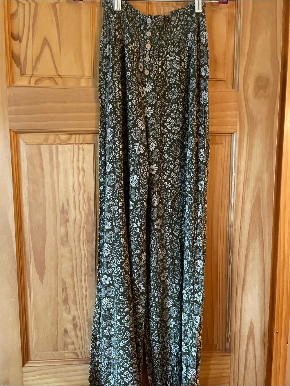 Pink Republic Olive Green Floral Straight-Leg Pants